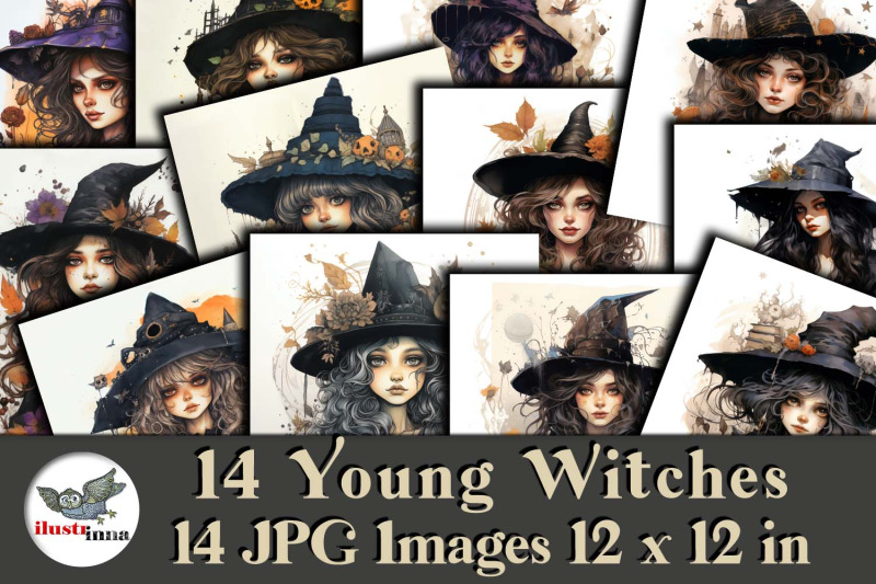 14-young-beautiful-witches-halloween-illustrations