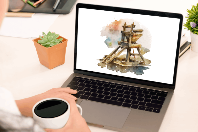 watercolor-catapult-clipart-bundle