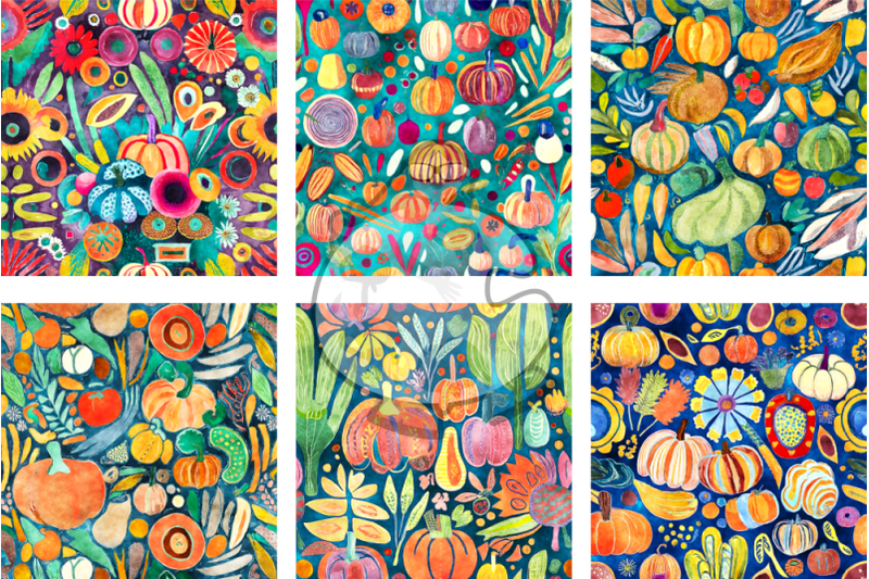 watercolor-funky-thanksgiving-digital-pattern-papers