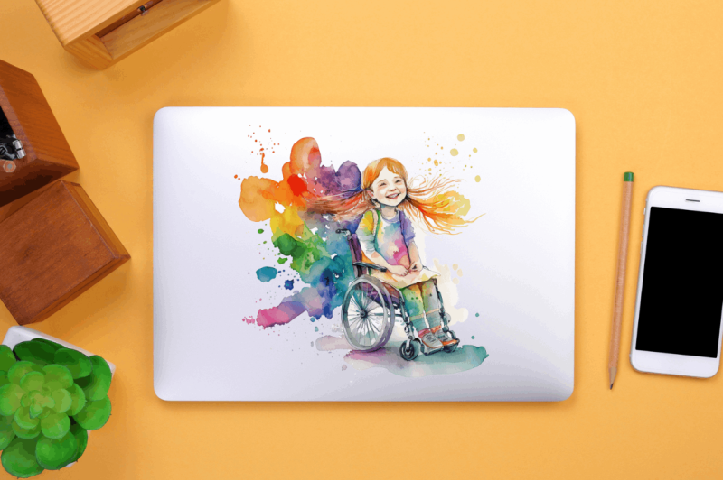 watercolor-girl-with-disability-clipart-bundle