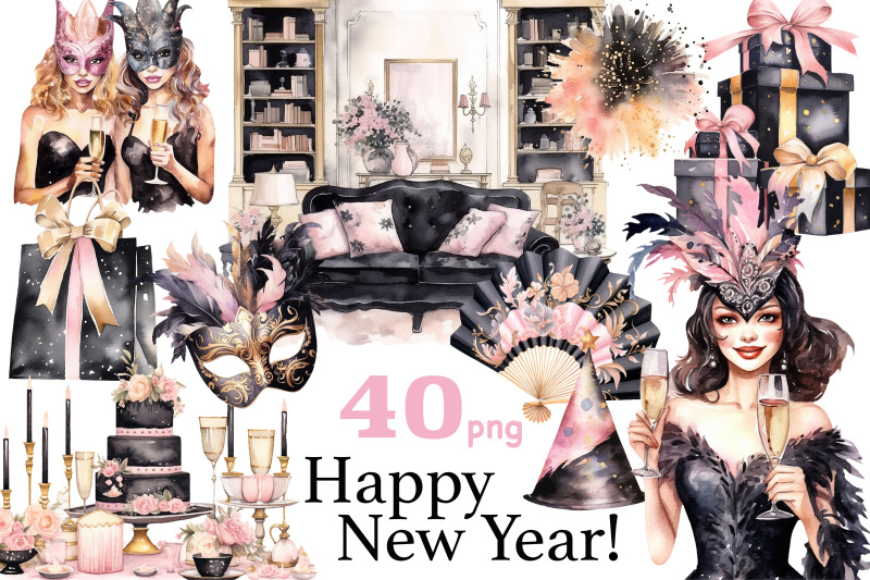 happy-new-year-clipart-fashion-girl-clipart-collection