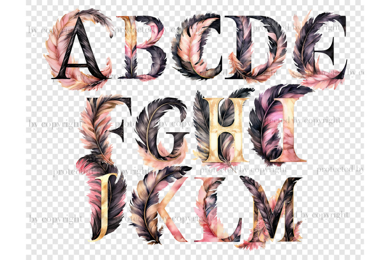 black-and-pink-alphabet-clipart-retro-letters-png