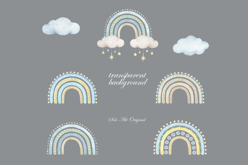rainbow-baby-boy-shower-blue-clouds-clipart-newborn-png-watercolor