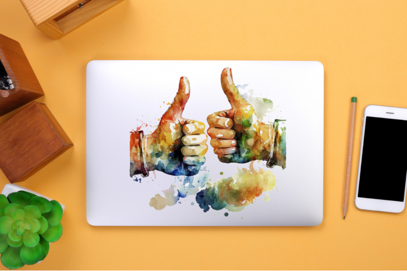 watercolor-two-thumbs-up-clipart-bundle