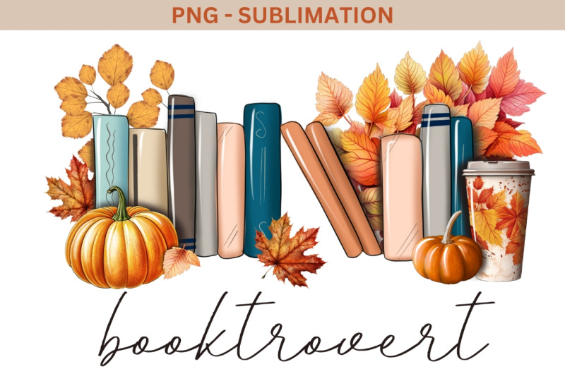 autumn-booktrovert-png-digital-download-art