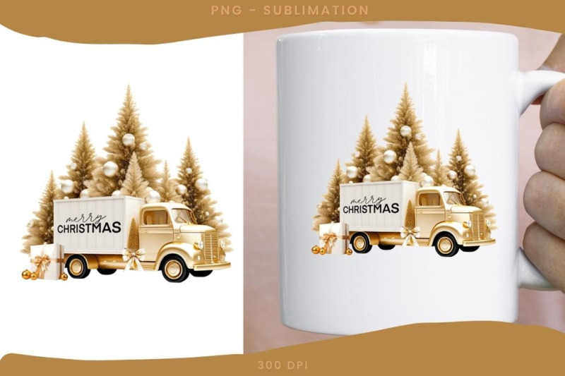 gold-christmas-car-sublimation-design