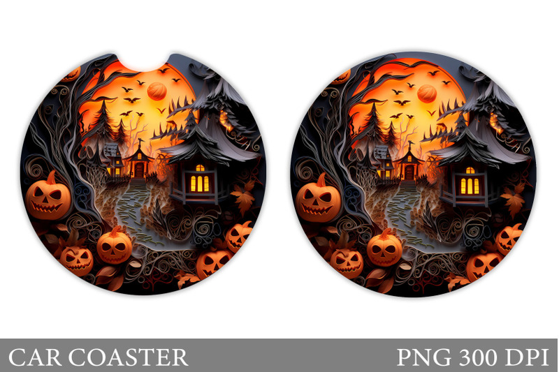 halloween-car-coaster-sublimation-pumpkins-car-coaster