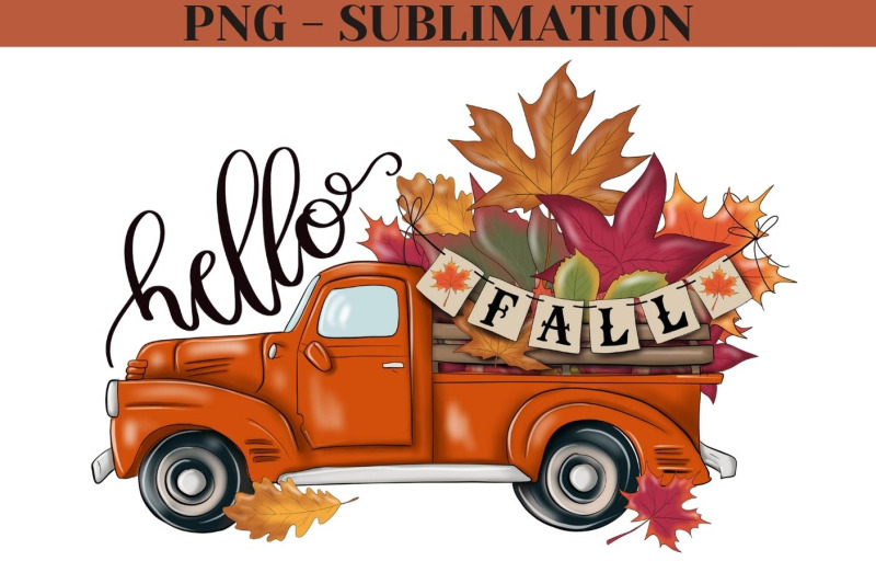 hello-fall-orange-truck-png-digital-download-for-sublimation