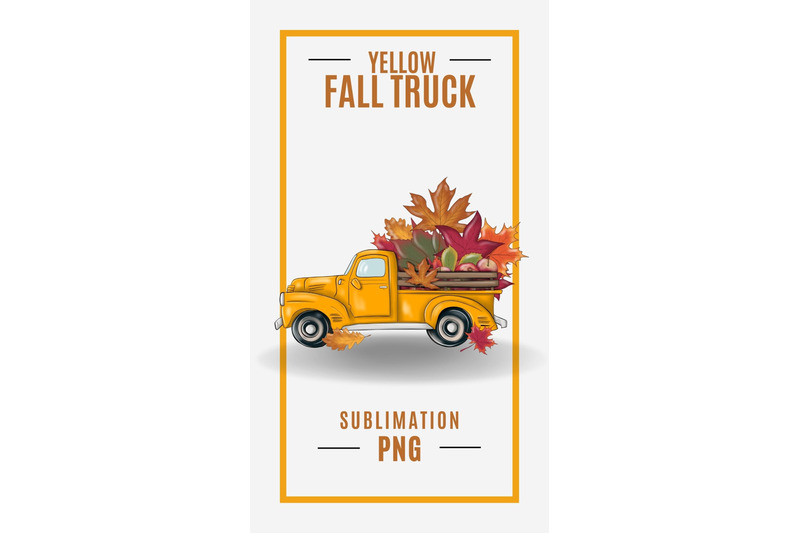 yellow-fall-truck-png-digital-download-for-sublimation