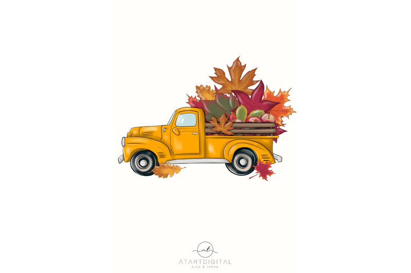 yellow-fall-truck-png-digital-download-for-sublimation