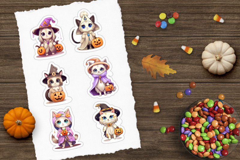 cute-cartoon-cat-sticker-halloween-sticker-png