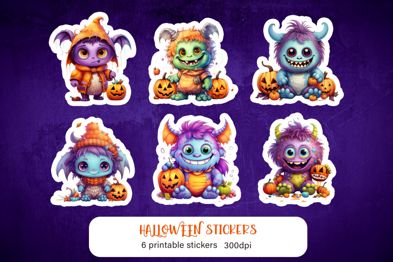 cute-cartoon-monsters-sticker-halloween-sticker-png