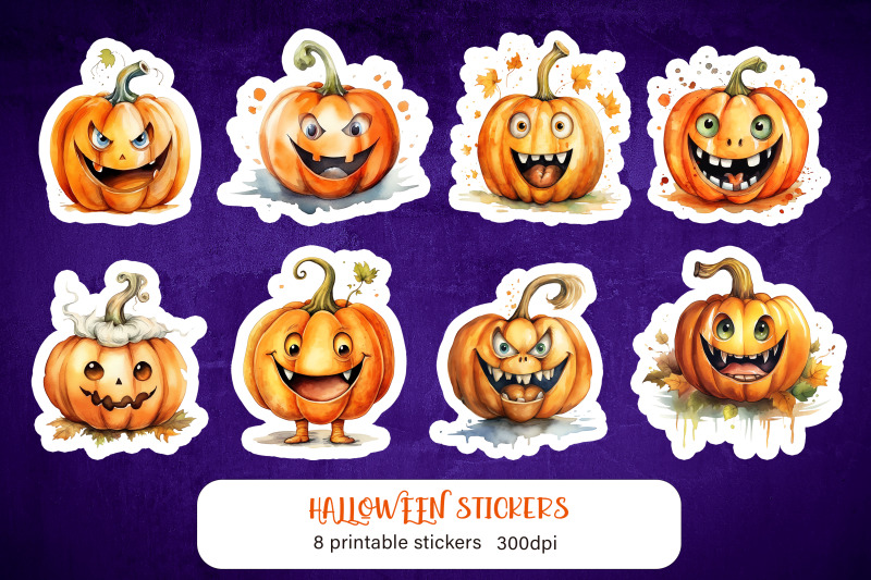 cute-cartoon-pumpkin-sticker-pack-halloween-characters-png