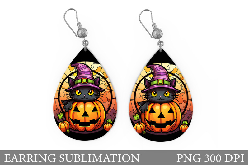 cute-cat-halloween-earring-halloween-pumpkin-earring-design