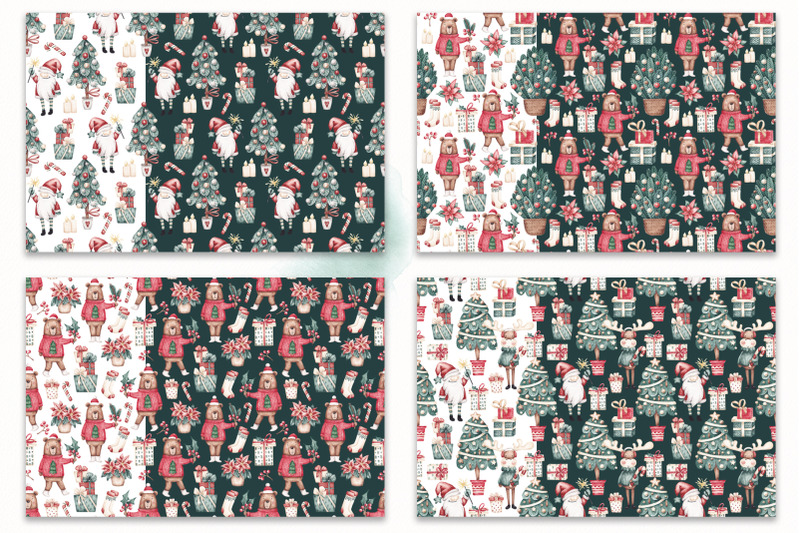 watercolor-christmas-patterns