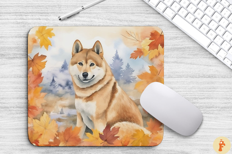 cute-akita-and-autumn-mouse-pad-design