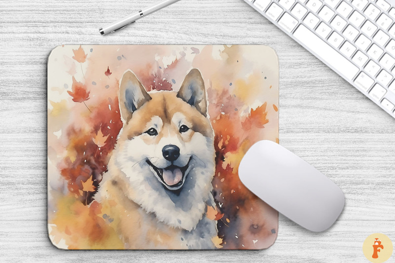 cute-akita-and-autumn-mouse-pad-design