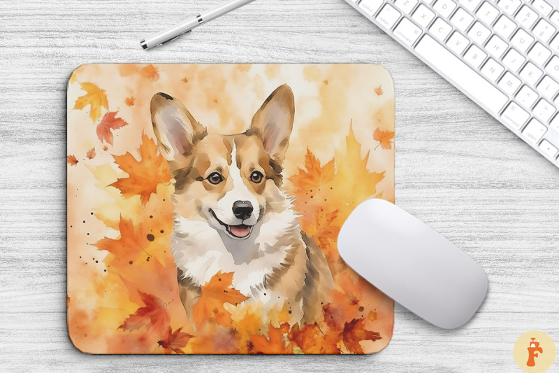 cute-corgi-and-autumn-mouse-pad-design