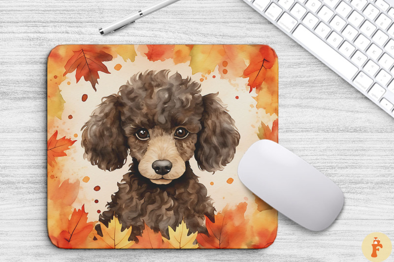 cute-poodle-and-autumn-mouse-pad-design