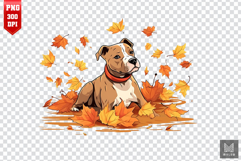 autumn-staffordshire-terrier-dog-clipart