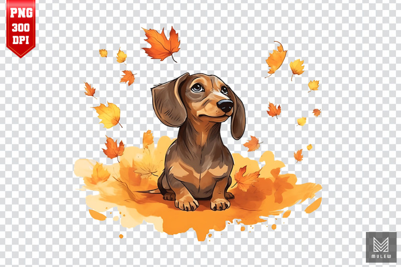 autumn-dachshund-dog-clipart