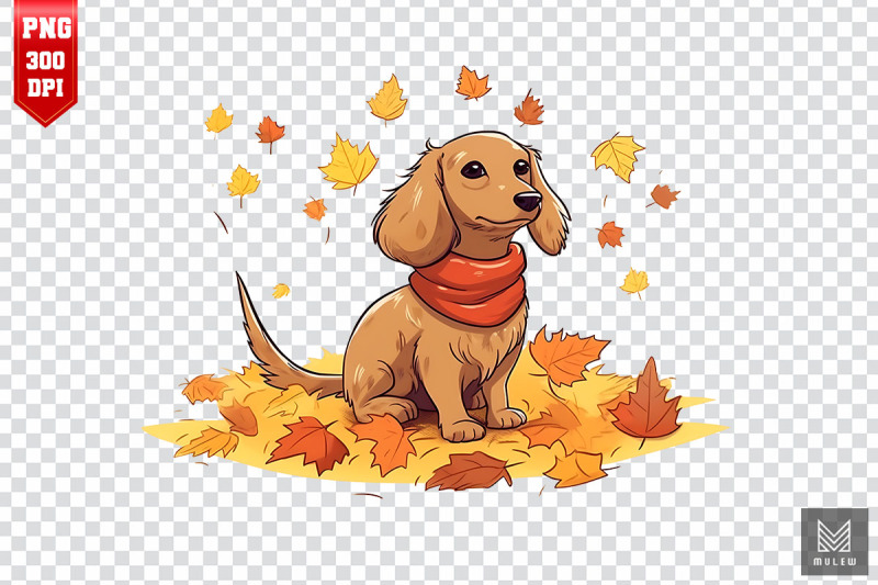 autumn-dachshund-dog-clipart