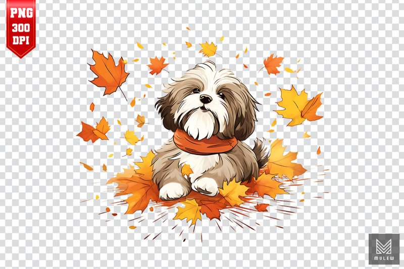 autumn-havanese-dog-clipart