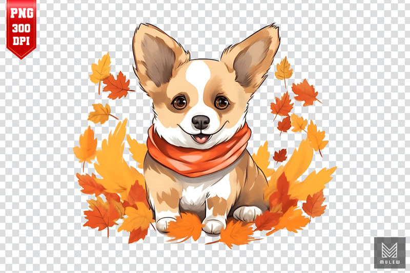 autumn-pembroke-welsh-corgi-dog-clipart