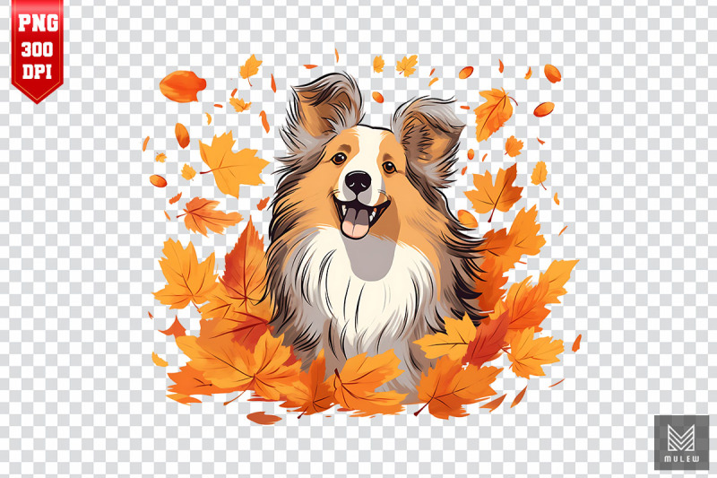 autumn-shetland-sheepdog-dog-clipart