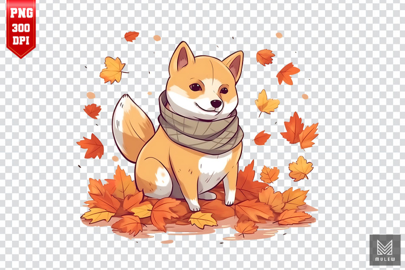 autumn-shiba-inu-dog-clipart