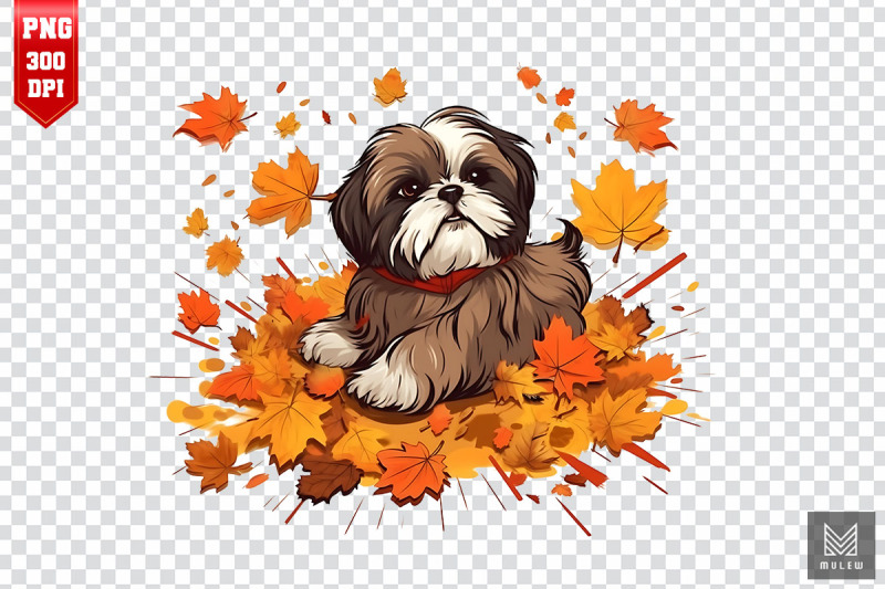 autumn-shih-tzu-dog-clipart