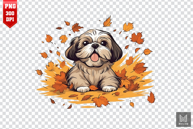 autumn-shih-tzu-dog-clipart