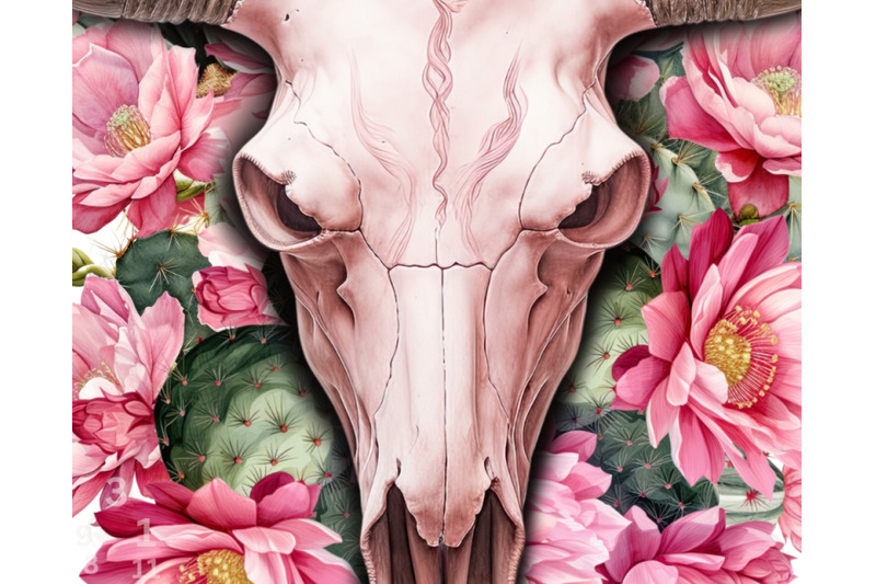 western-floral-cow-skull-png-instant-download-sublimation-design-grap