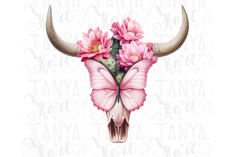 western-floral-cow-skull-png-with-butterfly