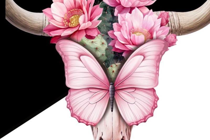 western-floral-cow-skull-png-with-butterfly