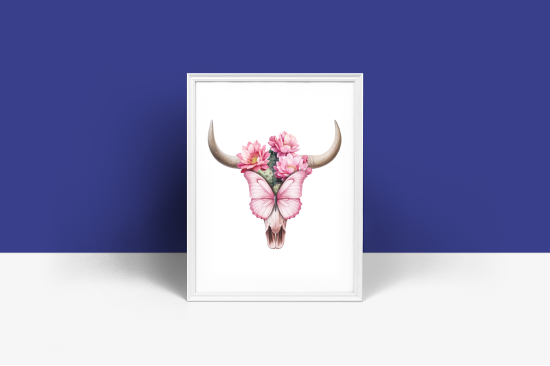 western-floral-cow-skull-png-with-butterfly