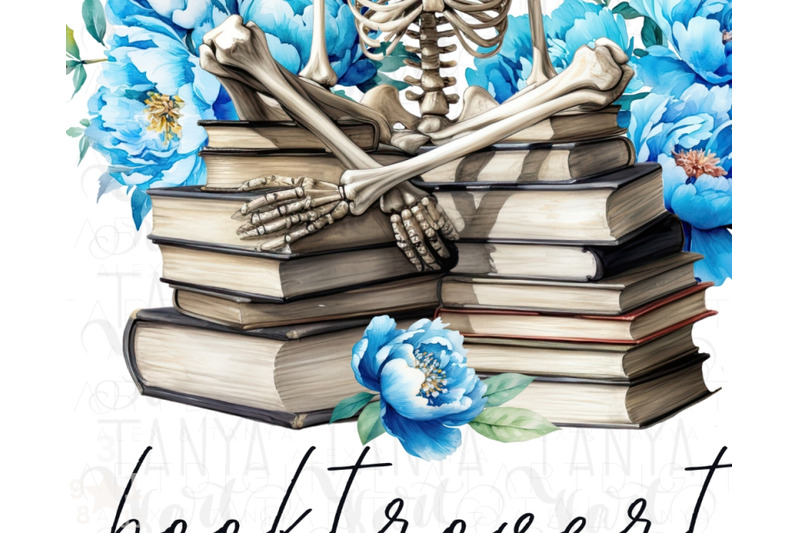 booktrovert-skeleton-floral-book-png