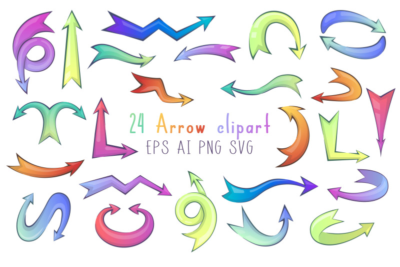 24-cartoon-thick-arrows-vector-clip-art