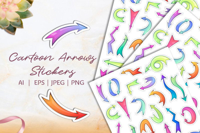 24-cartoon-thick-arrows-vector-stickers