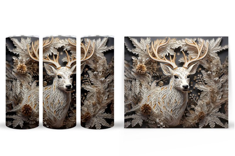 reindeer-tumbler-wrap-sublimation-deer-tumbler-design