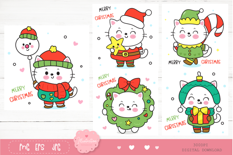 cute-cat-christmas-cartoon-kawaii-clipart-kitten-animal-2
