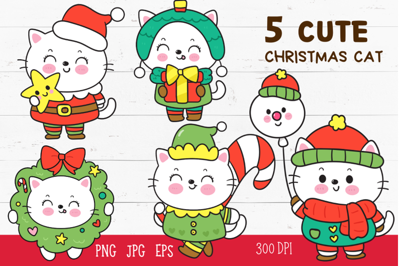cute-cat-christmas-cartoon-kawaii-clipart-kitten-animal-2