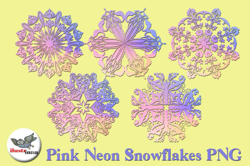 pink-neon-christmas-snowflakes-clipart