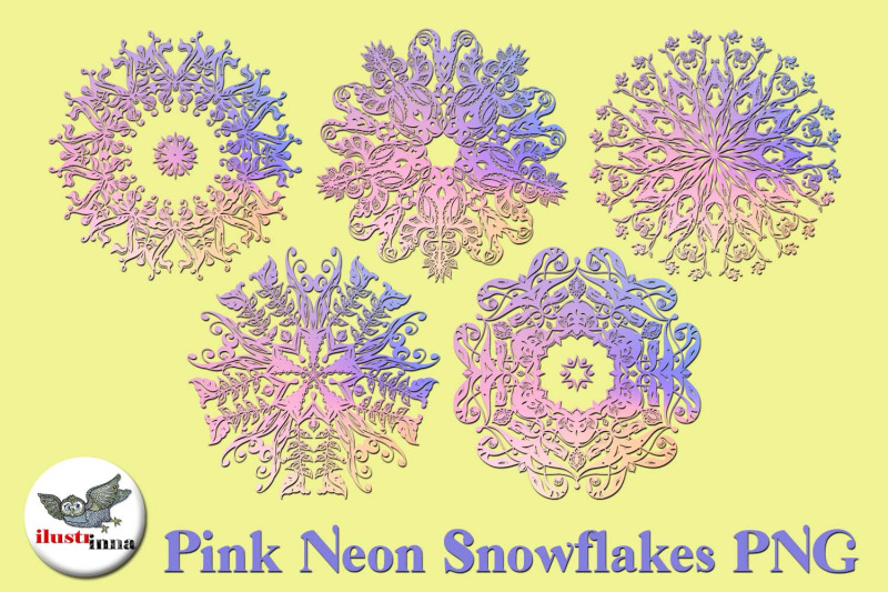 pink-neon-christmas-snowflakes-clipart