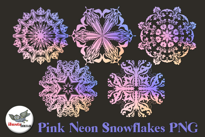 pink-neon-christmas-snowflakes-clipart