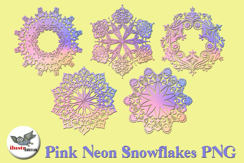 pink-neon-christmas-snowflakes-clipart