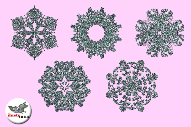 silver-green-christmas-snow-clipart