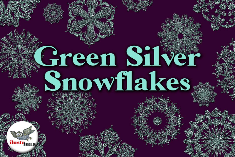 silver-green-christmas-snow-clipart