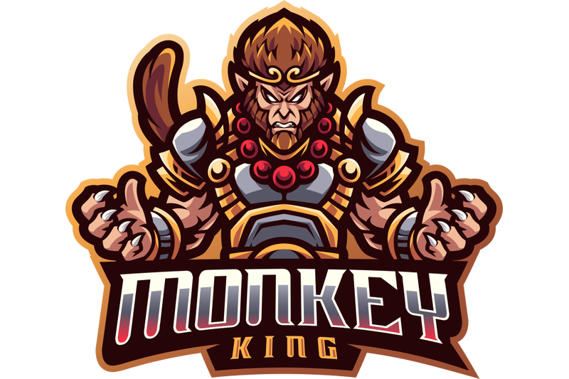 monkey-king-esport-mascot-logo-design