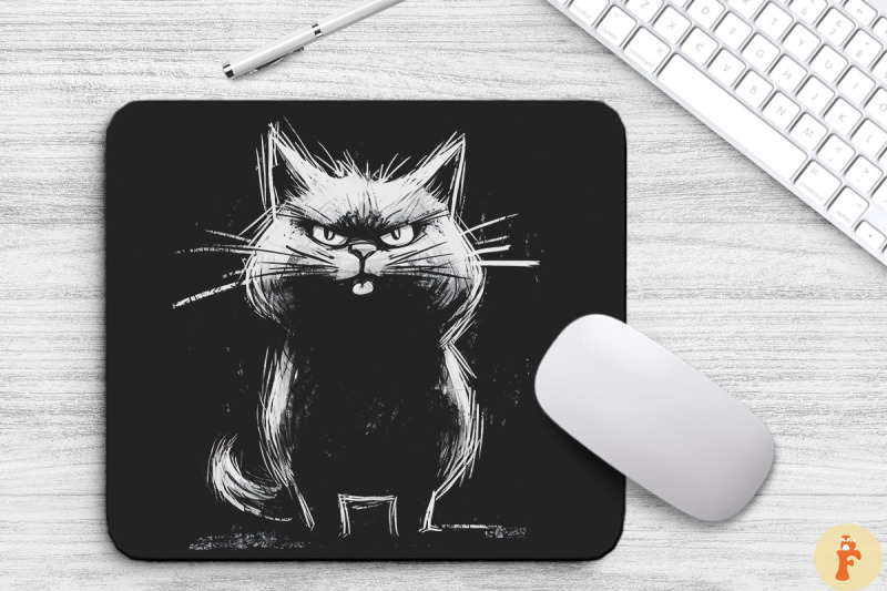 hand-drawn-doodle-black-cat-mouse-pad